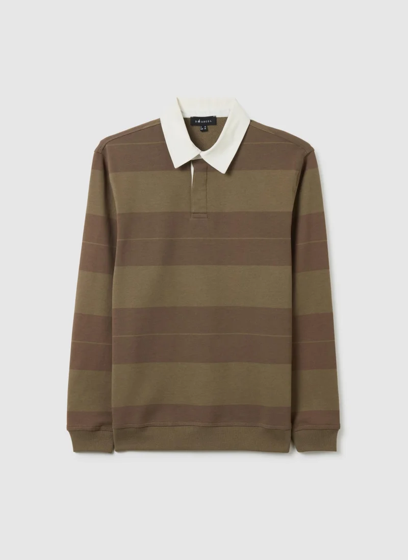 او في اس OVS Brown Pure Cotton Regular Fit Polo